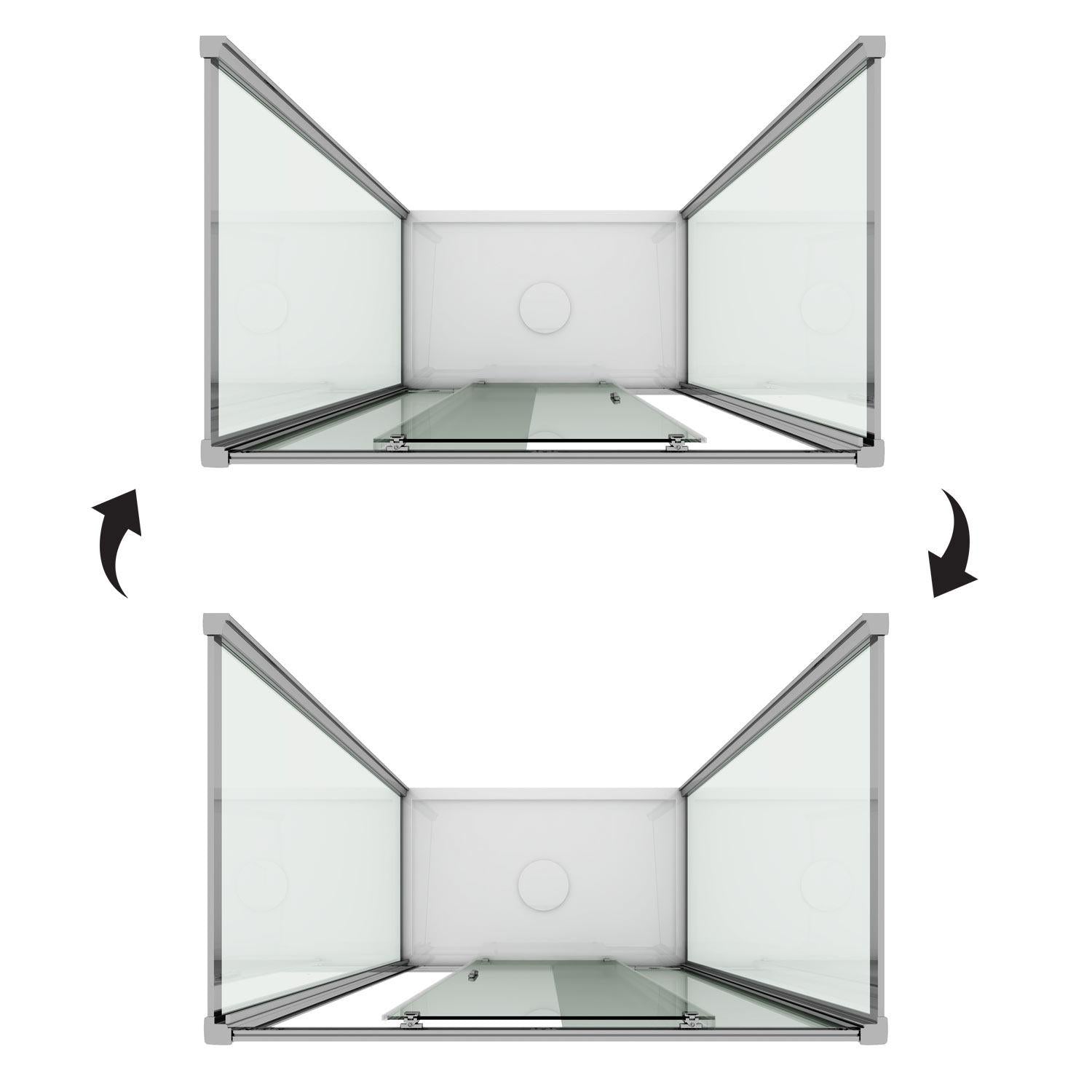 Box Doccia 3 Lati 75x130x75 cm 1 Anta Scorrevole in Cristallo Opaco 6mm H198 Fosterberg Viborg Trio