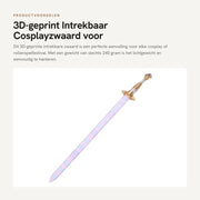 Spada Cosplay 3D Stampata - Reclinabile - Leggera - Requisito Anime - Gioco di Ruolo - Disegno Realistico - Spada