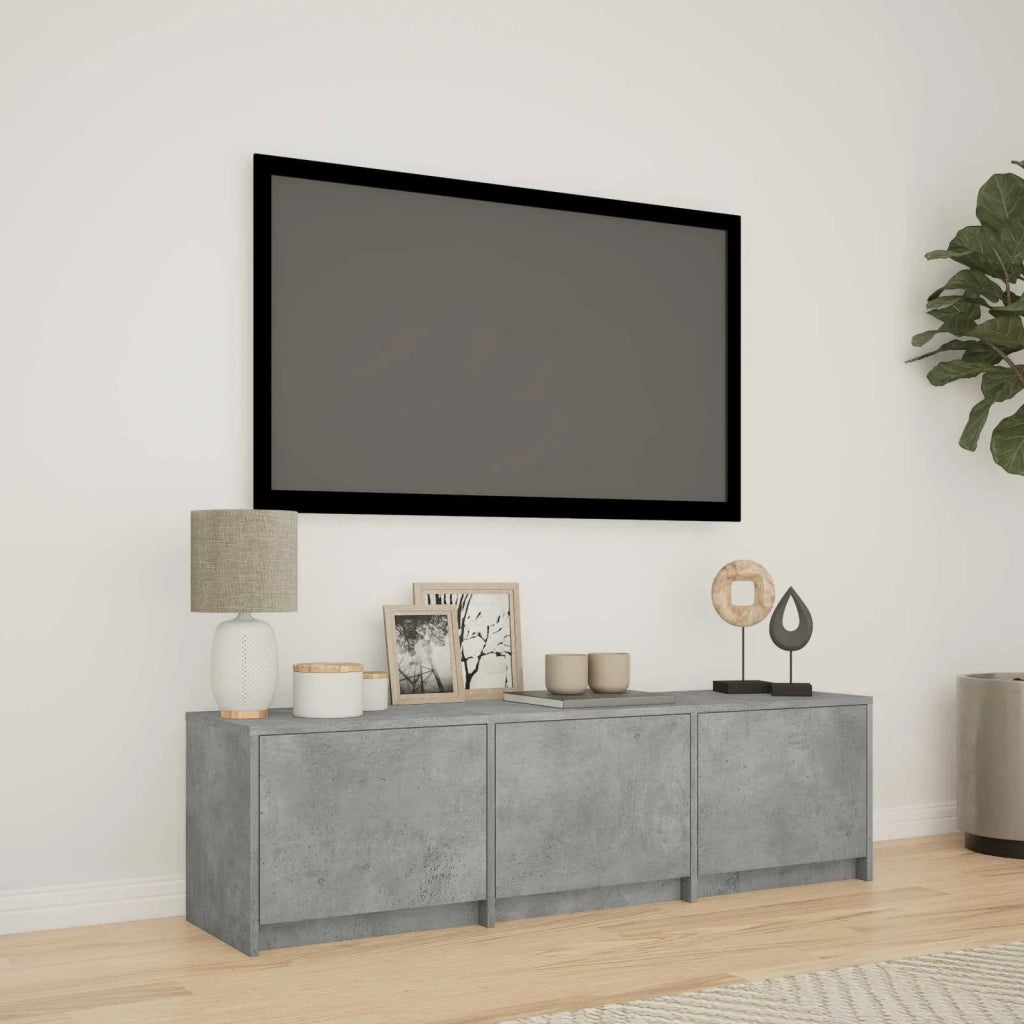 Mobile TV con LED con LED Grigio Cemento 140 x 34 x 40 cm