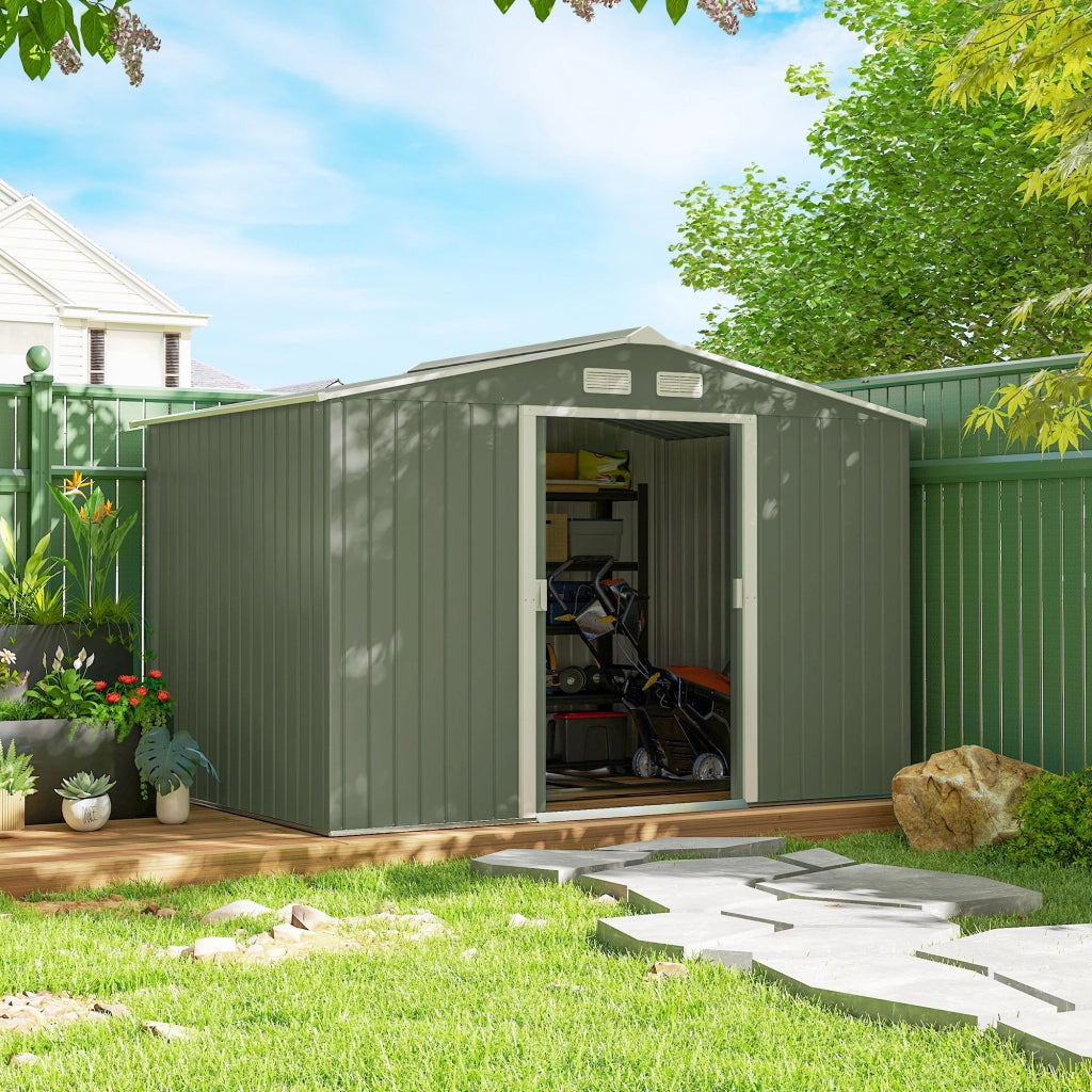 Casetta da giardino in metallo ¨C Minimal ¨C verde chiaro 277x195x192 cm