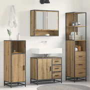 Set di mobili per il bagno con porta 3 pcs Rovere artigianale