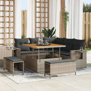 Set Divano da Giardino con cuscino 8 pcs Grigio polyrattan 3361738