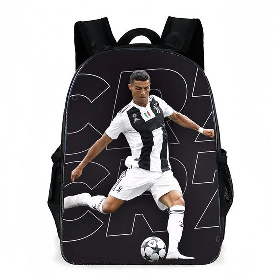 Borsa da viaggio con motivi di calcio, nera, multifunzionale, adatta per viaggi, ragazzi e appassionati di calcio.