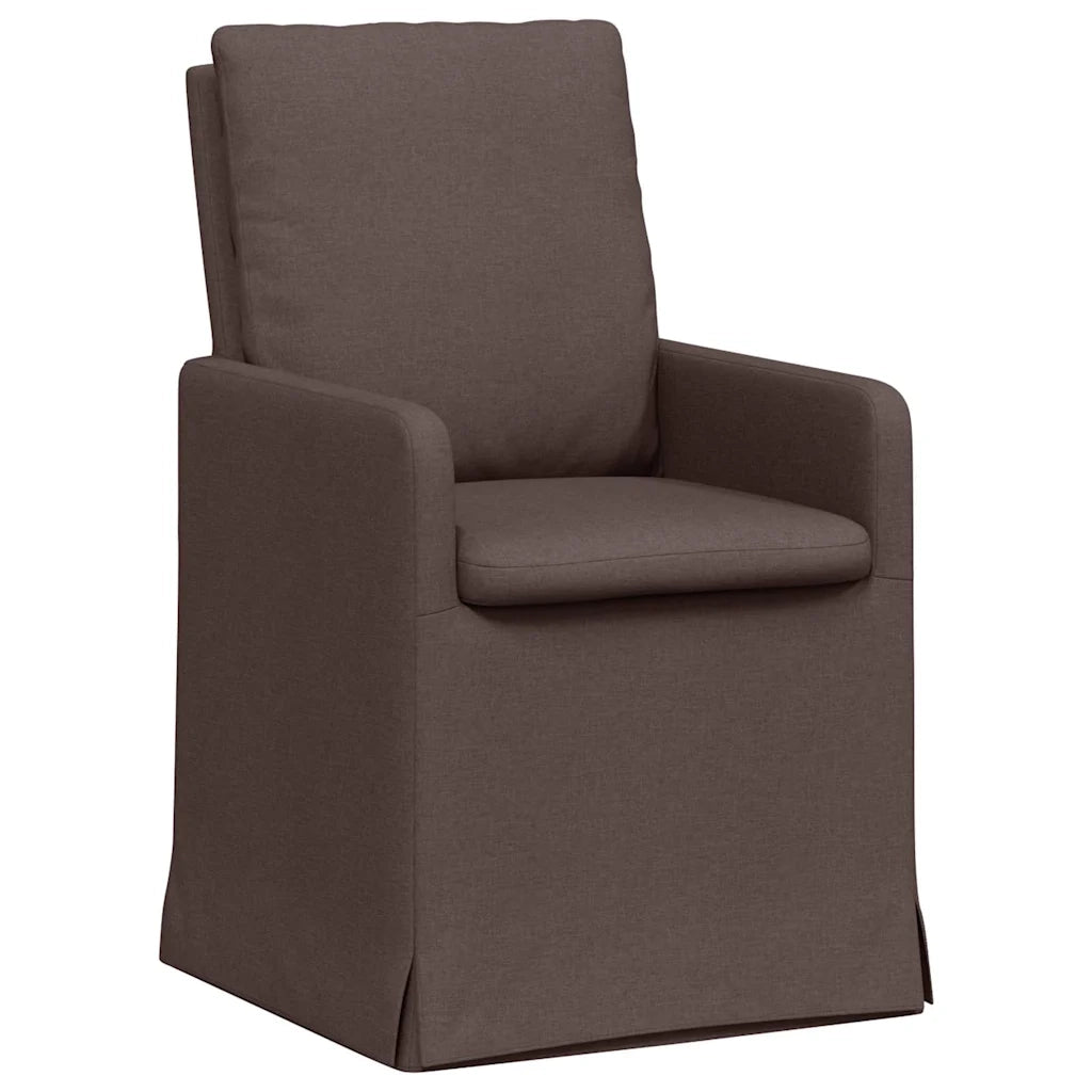 Sedie da pranzo 2 pcs Marrone scuro 57 x 67 x 98 cm Tessuto