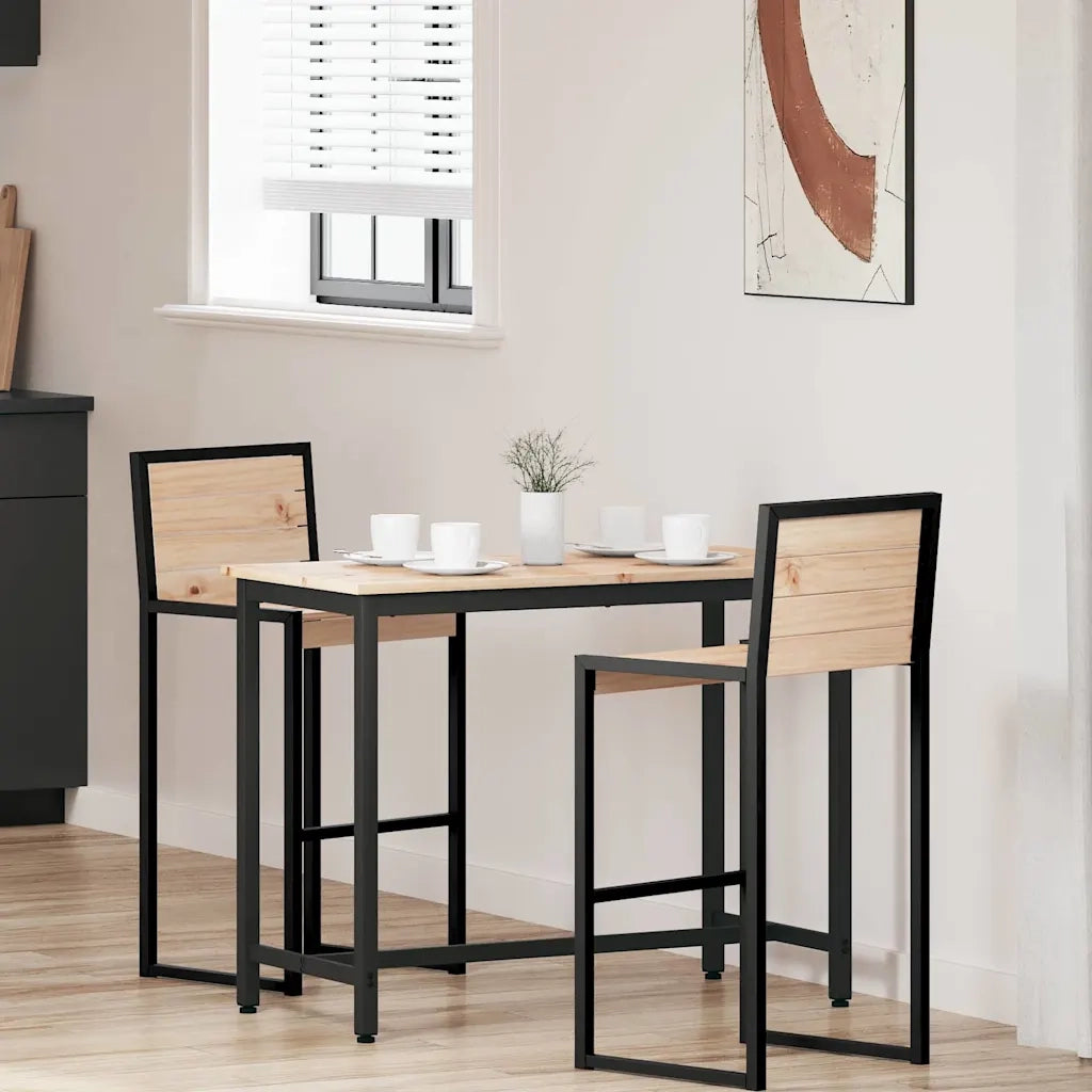 tavolo Naturale 100 x 50 x 77 cm Legno ingegnerizzato e acciaio CFW1761254