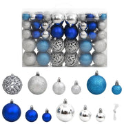Palline di Natale 100 pz Blu e Argento 3 / 4 / 6 cm 356105