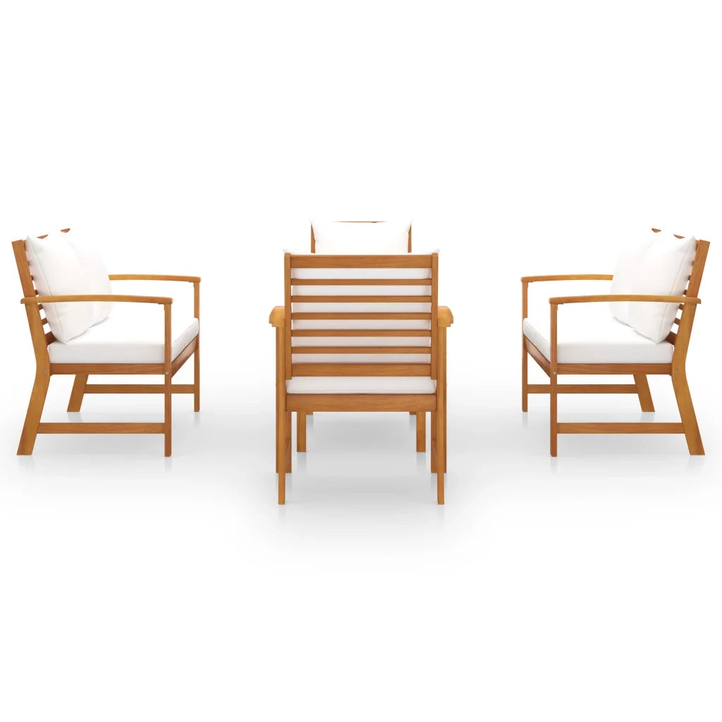 Set Divani da Giardino 5 pz con Cuscini in Legno Acacia 3057786