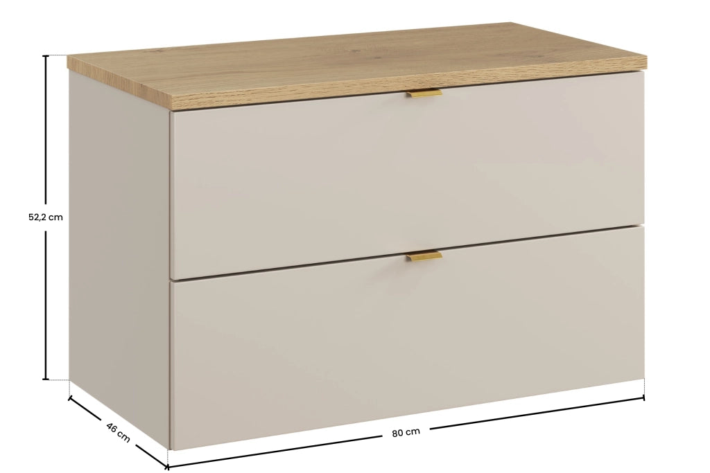 Set mobili bagno 80 cm con piano Dalia Cashmere 80 x 1401 x 46 cm