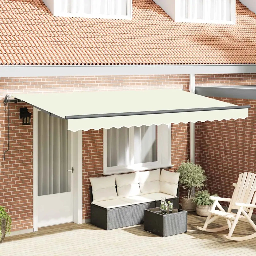 vidaXL Tenda Retrattile Crema 400 x 200 cm Poliestere e Alluminio