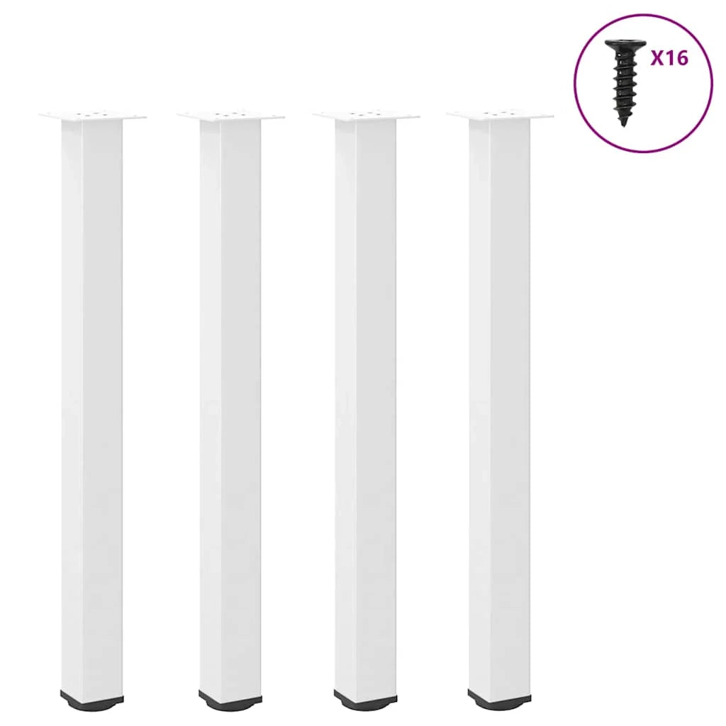 Set di 4 gambe per tavolo da bar 90 x 92 cm con piedini regolabili design moderno in acciaio bianco 02_0056770