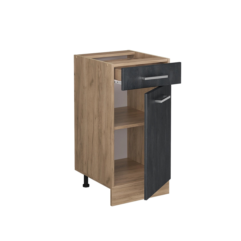 Vicco Mobiletto base per cucina Calcestruzzo nero 40 cm PL Rovere
