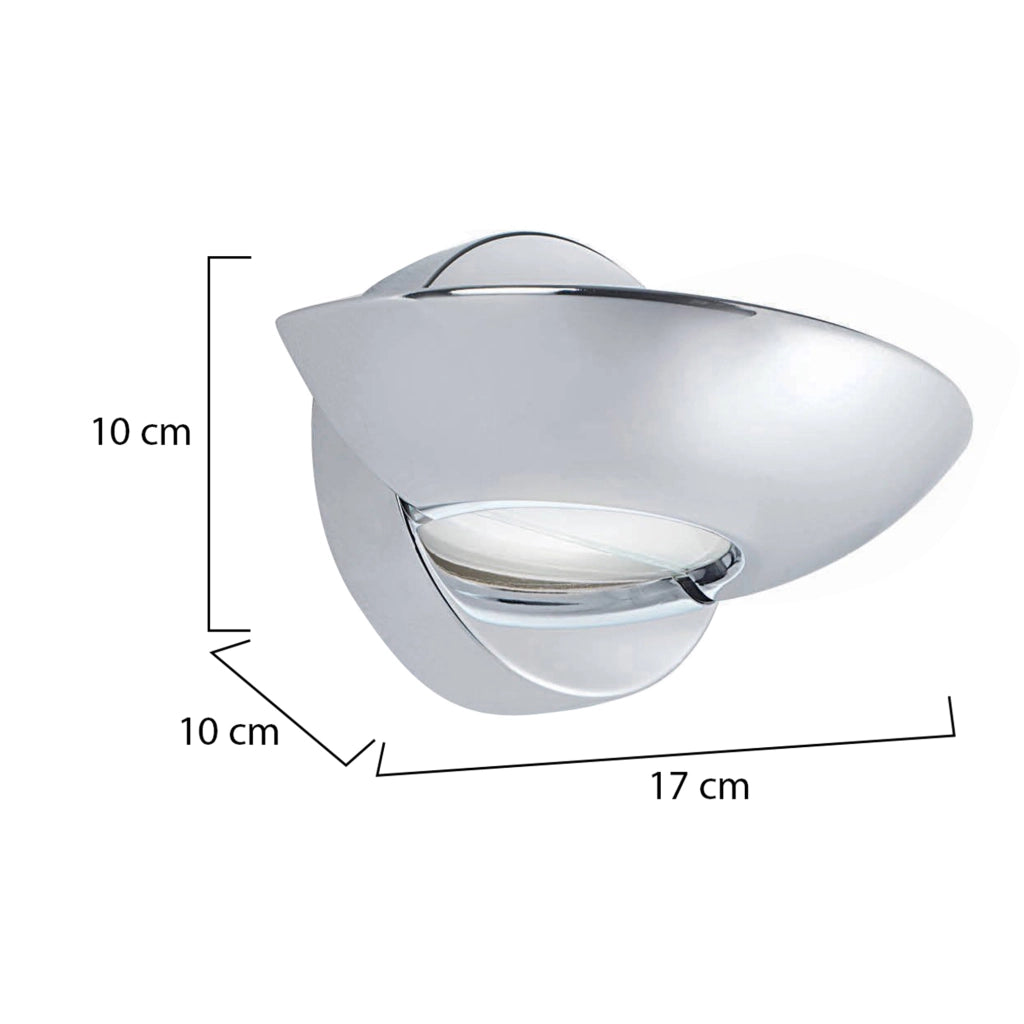 Perno, Lampada da Parete Materiale Struttura in Vetro, Argento