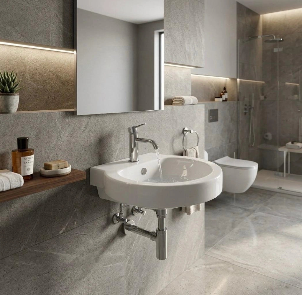 Lavabo sospeso a parete 51.5x49.5 cm modello  LP93 - Bianco