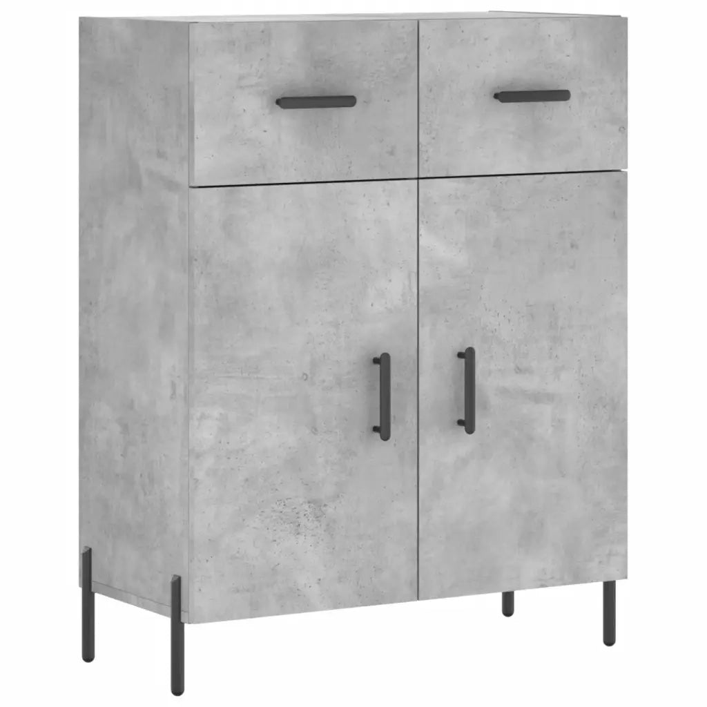 Credenza-Buffet-Armadio da cucina Grigio Cemento 69,5x34x180 cm in Legno Multistrato 480417