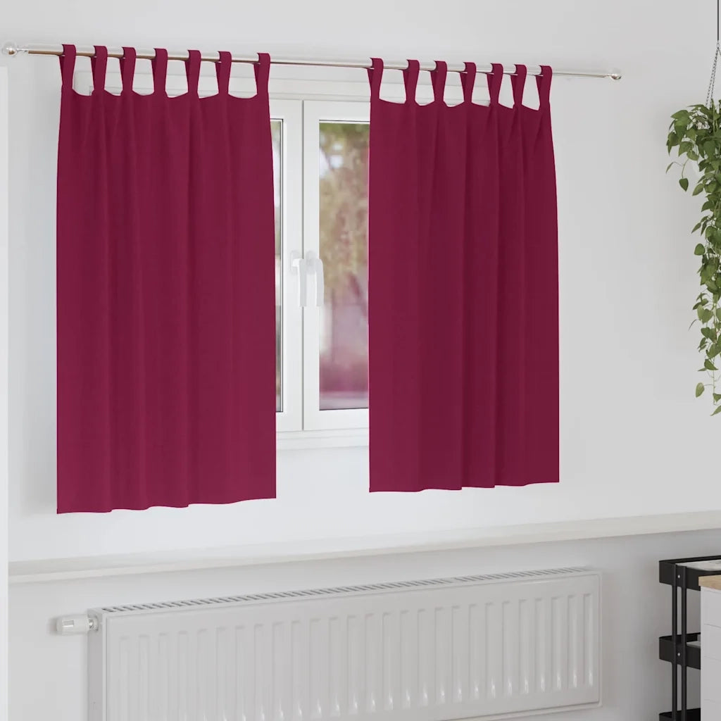 Tende Blackout con Anelli 2 pcs Rosso Vino 140 x 140 cm 4107573