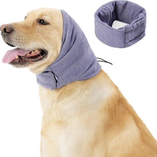 Orecchini per Cani - Orecchini comodi per il comfort, il silenziamento del rumore, il bagno e la cura (L, Blu)