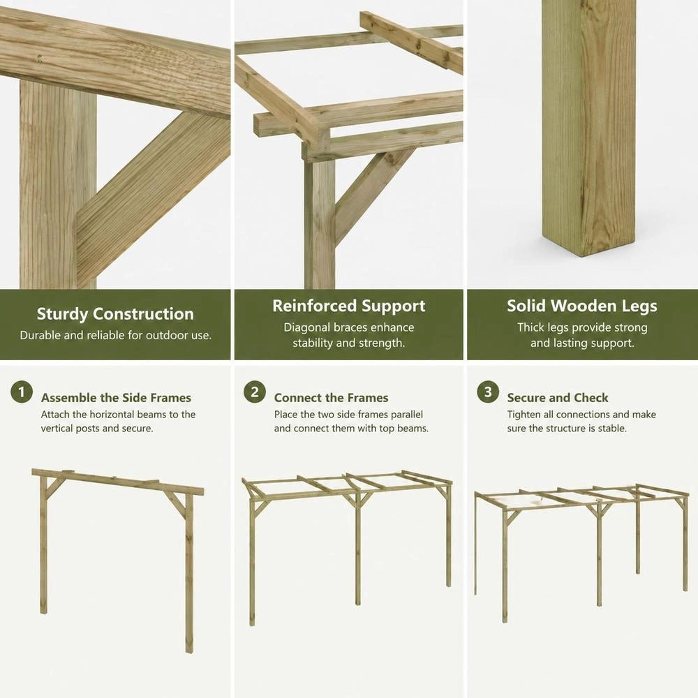 Terrace Pergola 2x4x2.2 M Wood