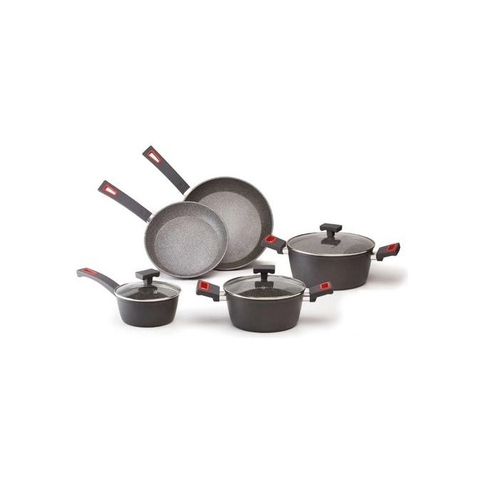 Ghidini Cipriano 2293 Viva' Batteria Pentole 8 pezzi Alluminio Antiaderente Triplo Strato Induzione colore Grigio Scuro