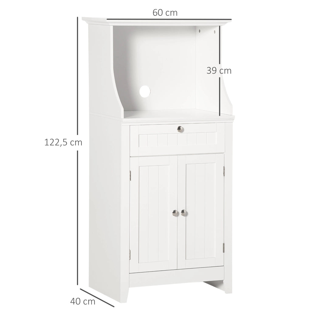 Credenza da Cucina con Ante e Cassetto ¨C Zephmum ¨C 60x40x122,5 cm Bianco