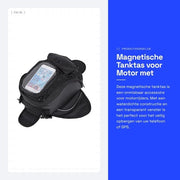 Tas per Motocicletta - Impermeabile - Cassetta Magnetica - Tas da Capo - Resistente - 1680D Oxford - Finestra Transparente per GPS/Smartphone