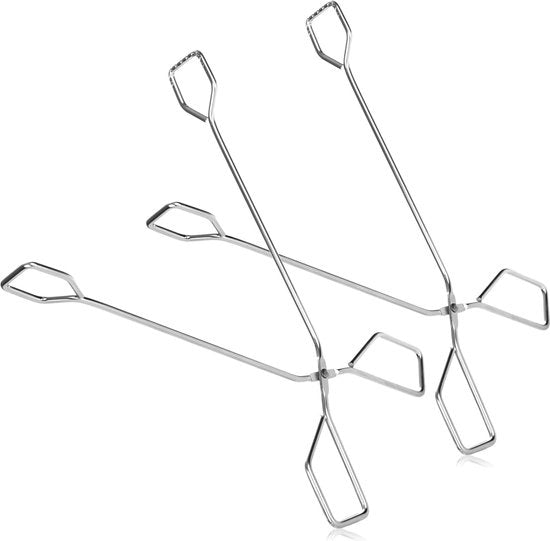 2 x manici da barbecue classici, alti manici da cucina per girare piatti grigliati, ideali per barbecue e BBQ, accessori per griglia in acciaio inossidabile (2 pezzi - barbecue in acciaio inossidabile)