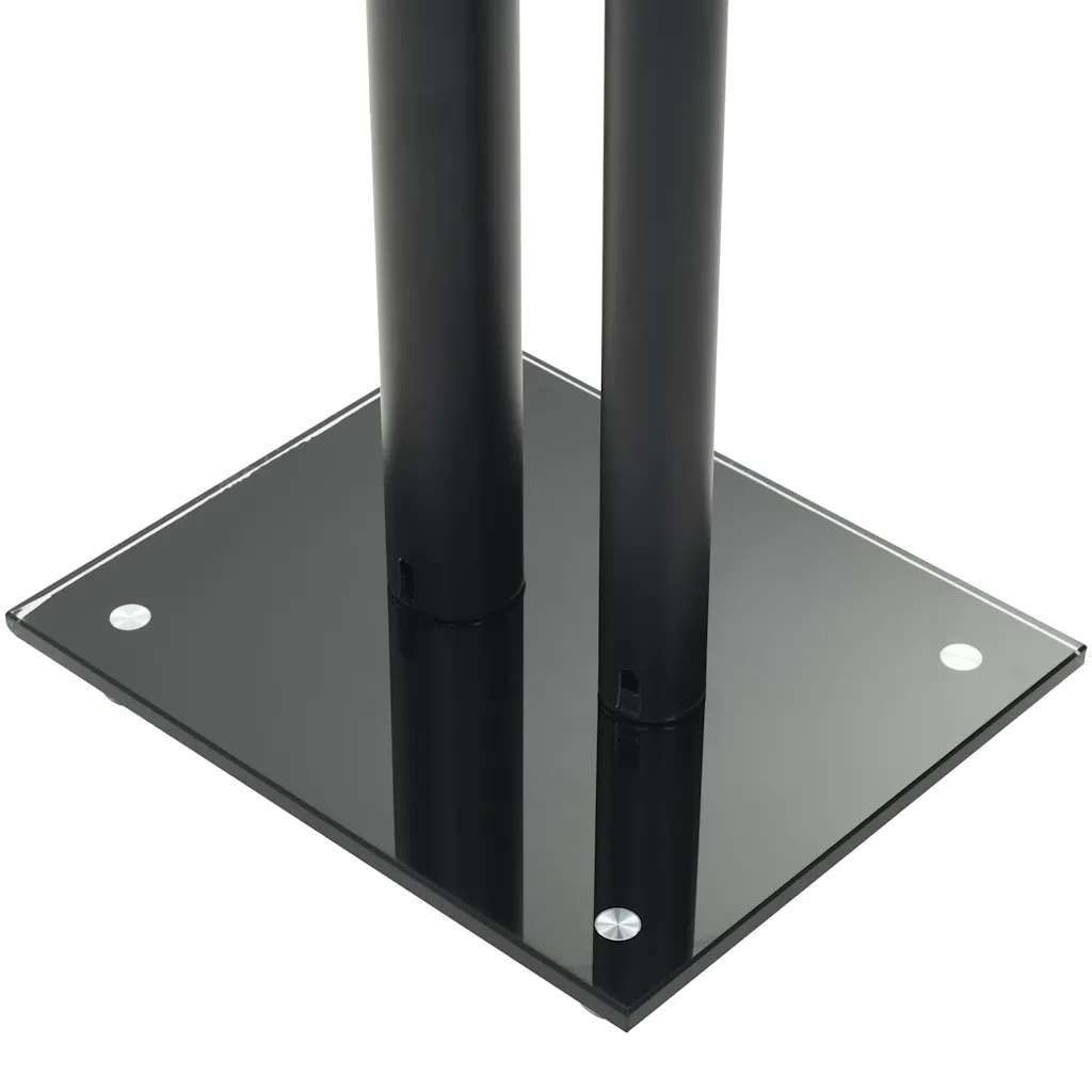 Supporti per Altoparlanti 2 pz Vetro Temperato a Colonna Nero CFW8321737