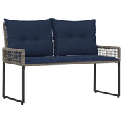 Panchina da esterno | Panchina da Giardino | Panca da Giardino Grigio e Blu Navy 118 x 55 x 82 cm