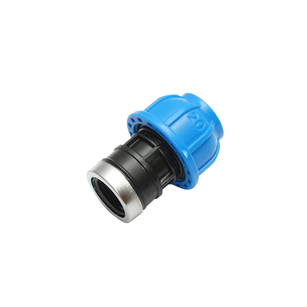 Giunto di compressione con filettatura interna D20mmx 1-1/2 pollice, PN16, per sistemi di irrigazione