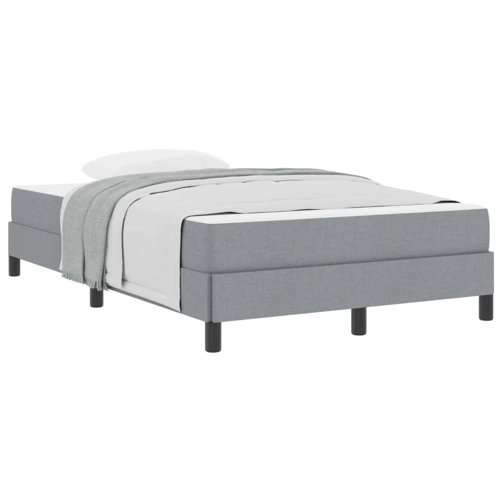 Letto a molle con materasso Grigio chiaro 120 x 200 cm Tessuto