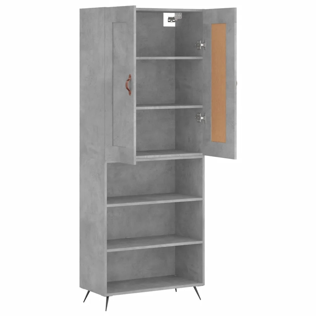 Credenza Grigio Cemento 69,5x34x180 cm in Legno Multistrato 3200045