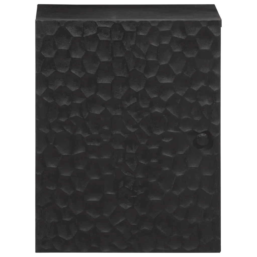 Mobile da Bagno a Parete Nero 38x33x48 cm Legno Massello Mango 356839