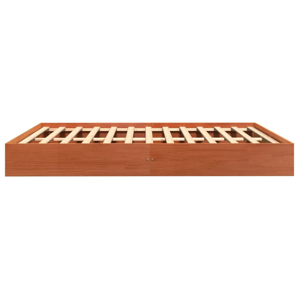 Giroletto senza Materasso-Struttura Letto Marrone Cera 160x200 cm Legno di Pino 516645