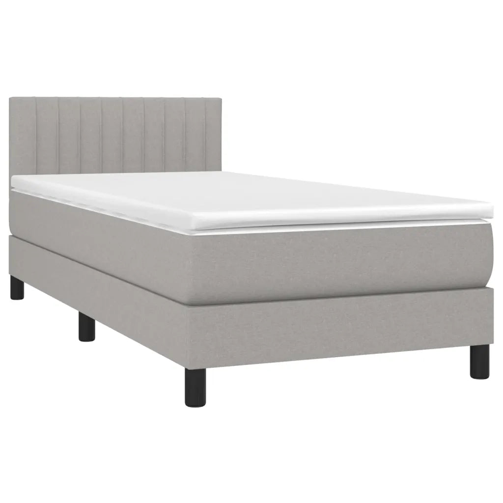Letto a Molle Materasso e LED-Struttura Letto con Materasso Grigio Chiaro 90x190 cm Tessuto 362770