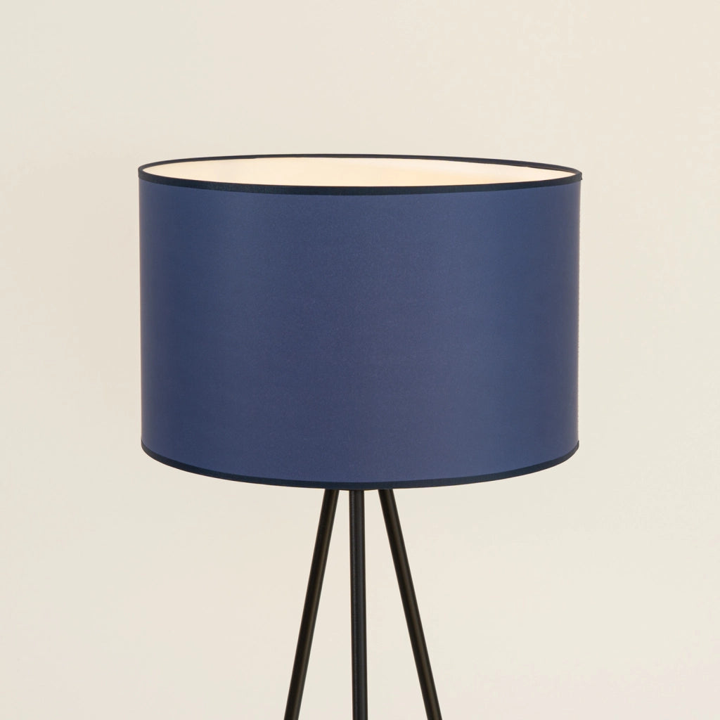 Lampada da terra treppiede paralume blu E27 Purela