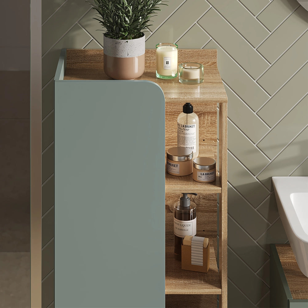 Vicco Mobiletto bagno Grigio-blu 50 x 128 cm con porta e vani aperti