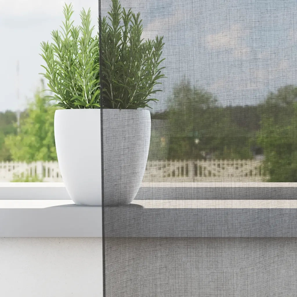 Tende in Voile con Occhielli 2 pz Grigio Scuro 140x140 cm
