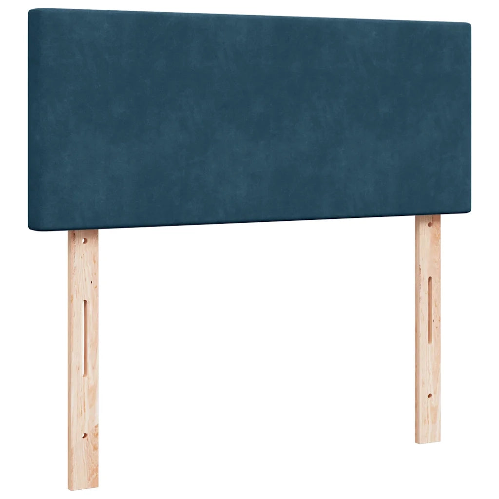 Giroletto a Molle con Materasso Blu Scuro 120x200 cm in Velluto
