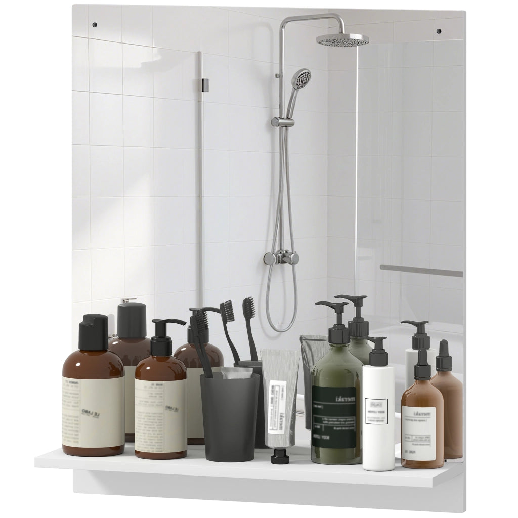 Specchio da bagno con ripiano ¨C zephmum ¨C bianco 50x60 cm