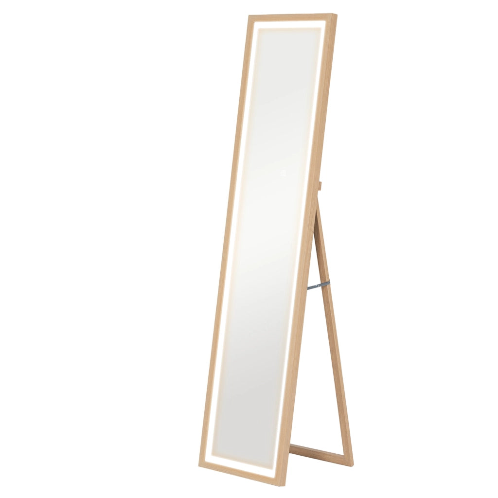 Specchio a Pieno Lunghezza con LED ¨C zephmum ¨C Rovere 40x160 cm