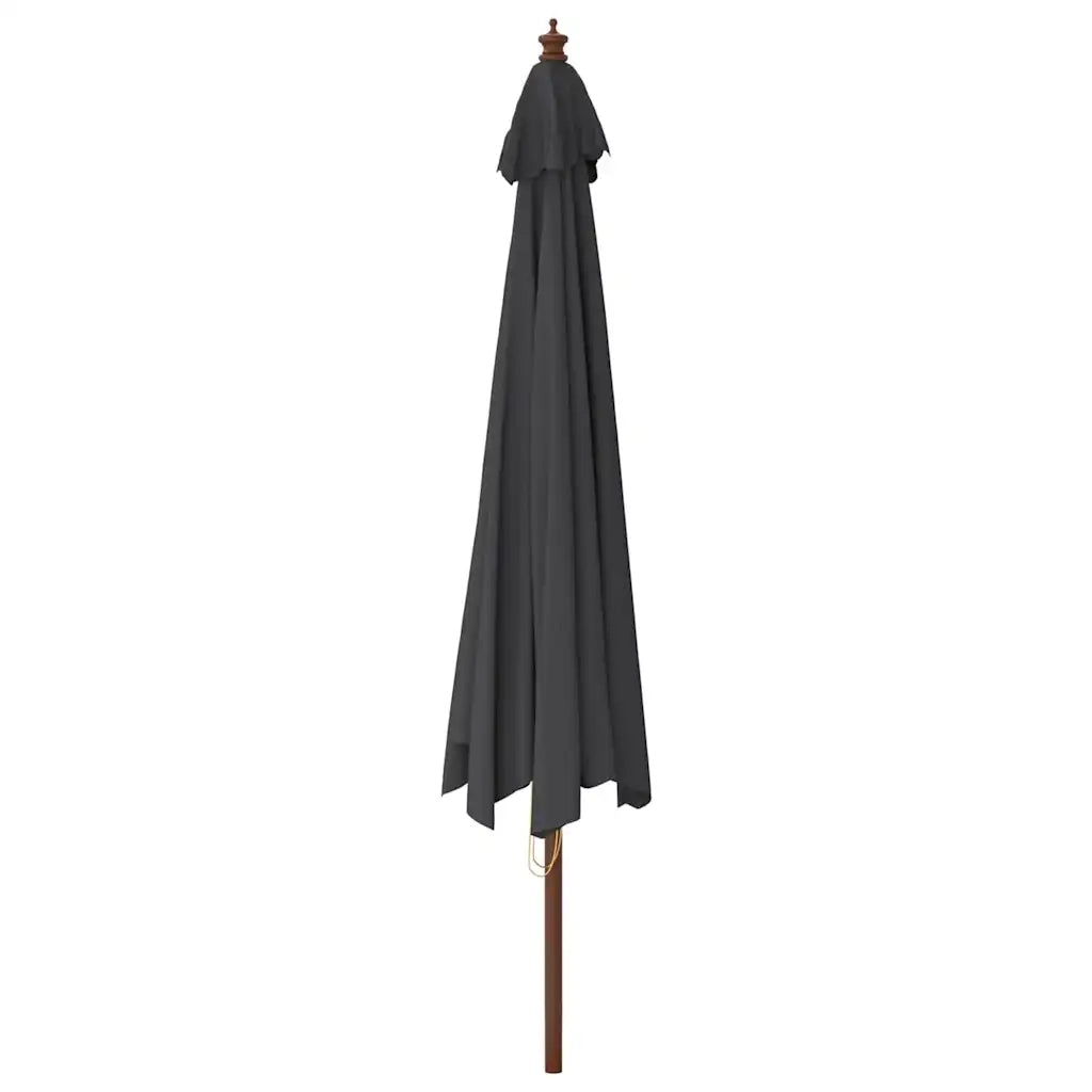 Ombrello | Parasolne da Giardino con Palo in Legno Nero 400x273 cm