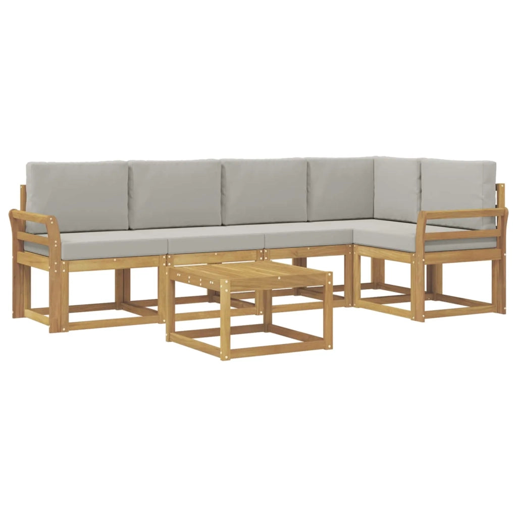 Set di divani da esterno 6 pcs Bianco e Grigio Chiaro 3387665