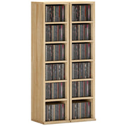 Libreria per CD con Ripiani Regolabili ¨C Zephmum ¨C Legno Rovere 21x22.5x88.5 cm