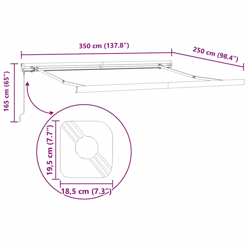 | Struttura della tenda | Antracite 350 x 250 cm Alluminio 145706
