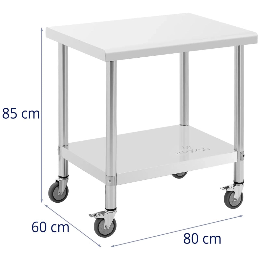 Tavolo da lavoro professionale da cucina Premium 60 x 80 cm 135 kg acciaio inox 14_0010022