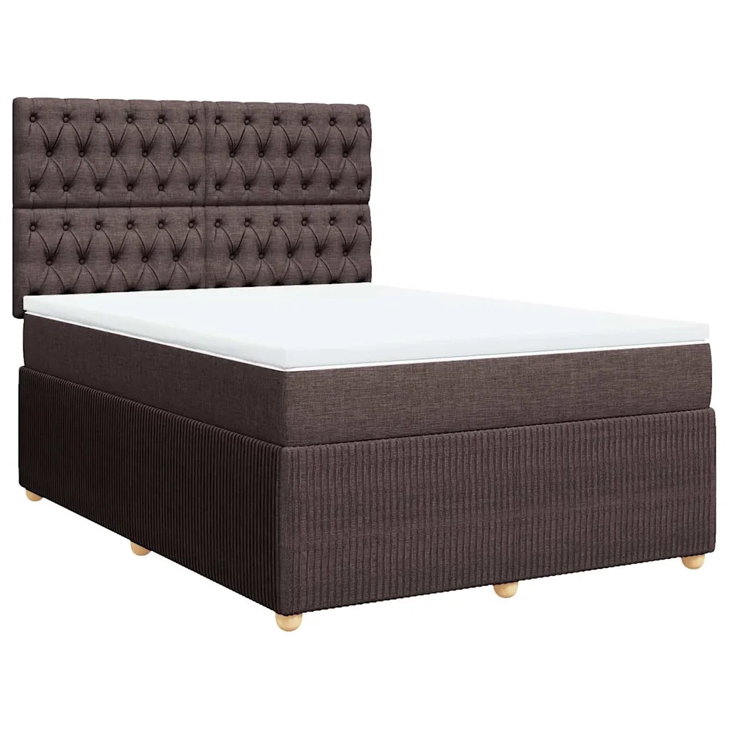 Giroletto a Molle con Materasso Marrone Scuro 140x200cm Tessuto 3294389
