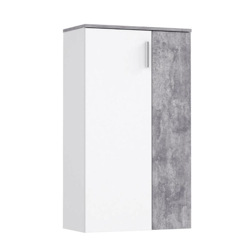 Mobile multiuso Lucio 2 ante H 120cm. colore bianco e cemento