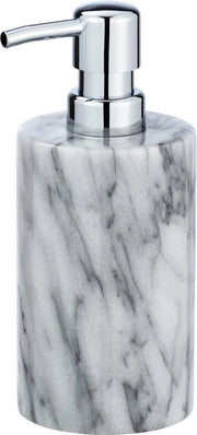 Dispensatore di sapone in marmo Onyx - dispensatore di sapone liquido, dispensatore di detersivo, marmo, 7,5 x 18 x 8,5 cm, bianco