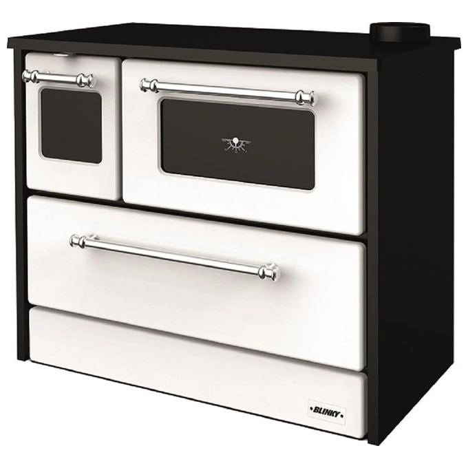 Blinky 9811334 Giusy Cucina a Legna con Forno Porta Vetro 9 kW 4 stelle Area 30-100 m² colore Bianco