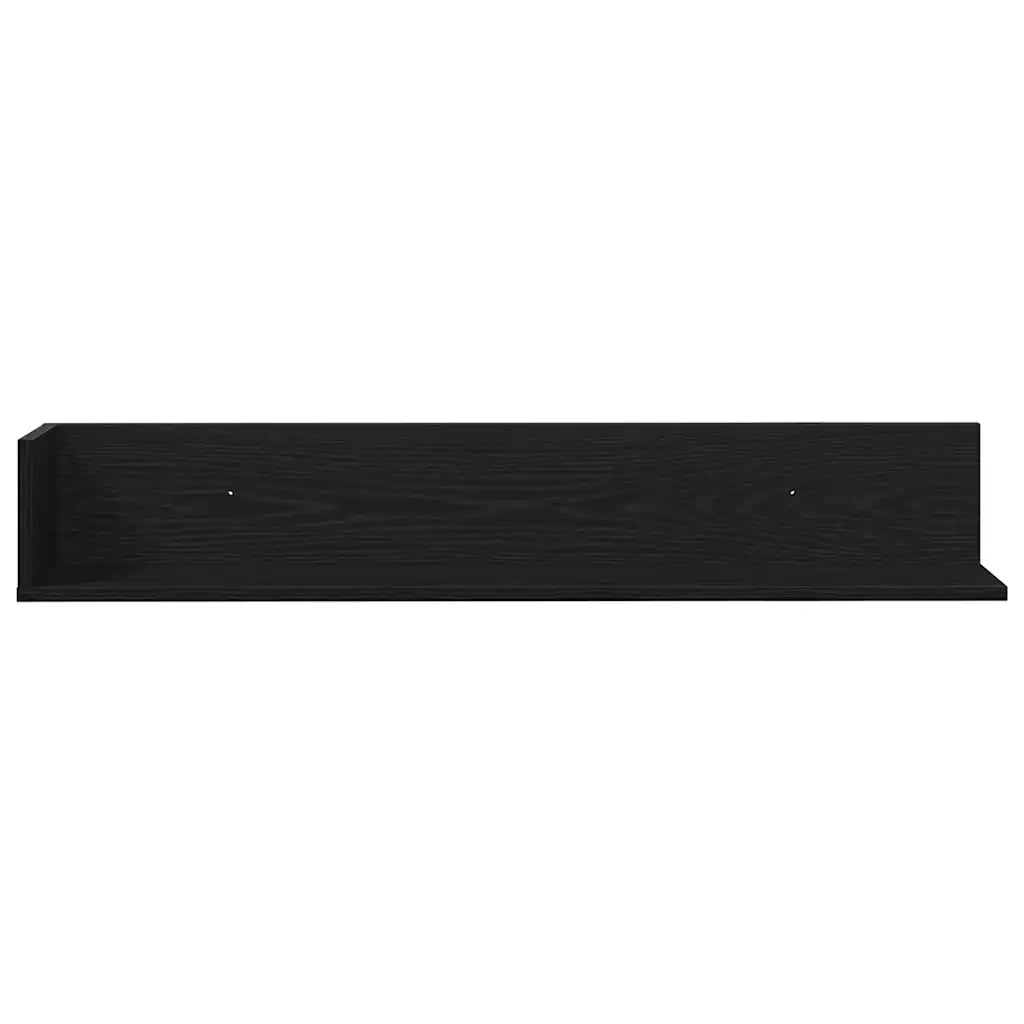 Mensole da Parete 2pz Nere 100x16,5x16,5 cm Legno Multistrato 860041