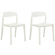 Set di 2 sedie da pranzo bianche impilabili con gambe senza braccioli Sedie da conferenza in plastica Design moderno contemporaneo Sedute per la sala da pranzo